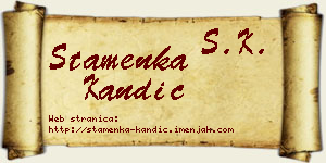 Stamenka Kandić vizit kartica